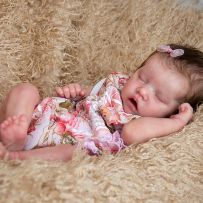 

CUAIBB 48CM Reborn Toddler Popular Cute Girl Doll with Rooted hair Soft Cuddle Body High Quality Handmade Doll Real Soft Touch