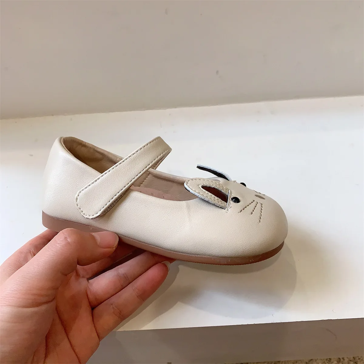 Kid Shoes Girl Princess Shoe Cute Cartoon Leather Shoes Child Walking Soft Soled Mary Jane Shoe Shallow Mouth Casual