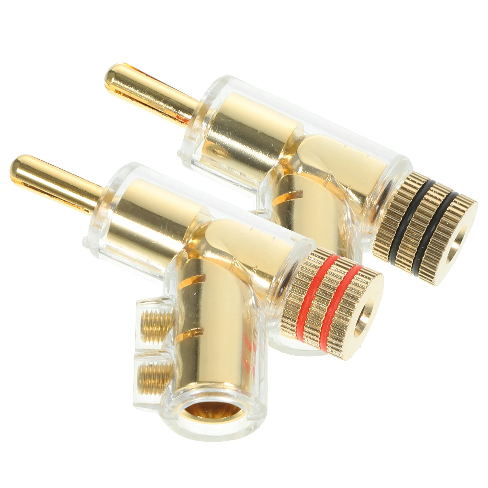 

2 Pcs Speaker Cable Connector Speakers 45 Degree Angled Banana Plugs Solderless