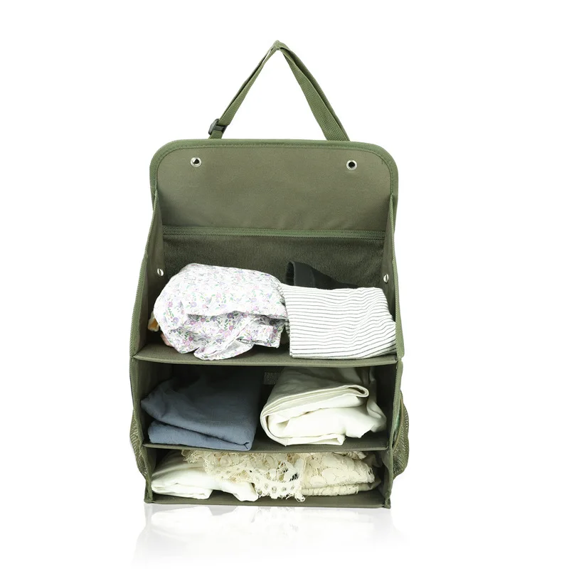 Three-section Hanging Storage Bag Foldable Dustproof and Waterproof Fabric Portable Luggage Storage Bag for Clothing 5