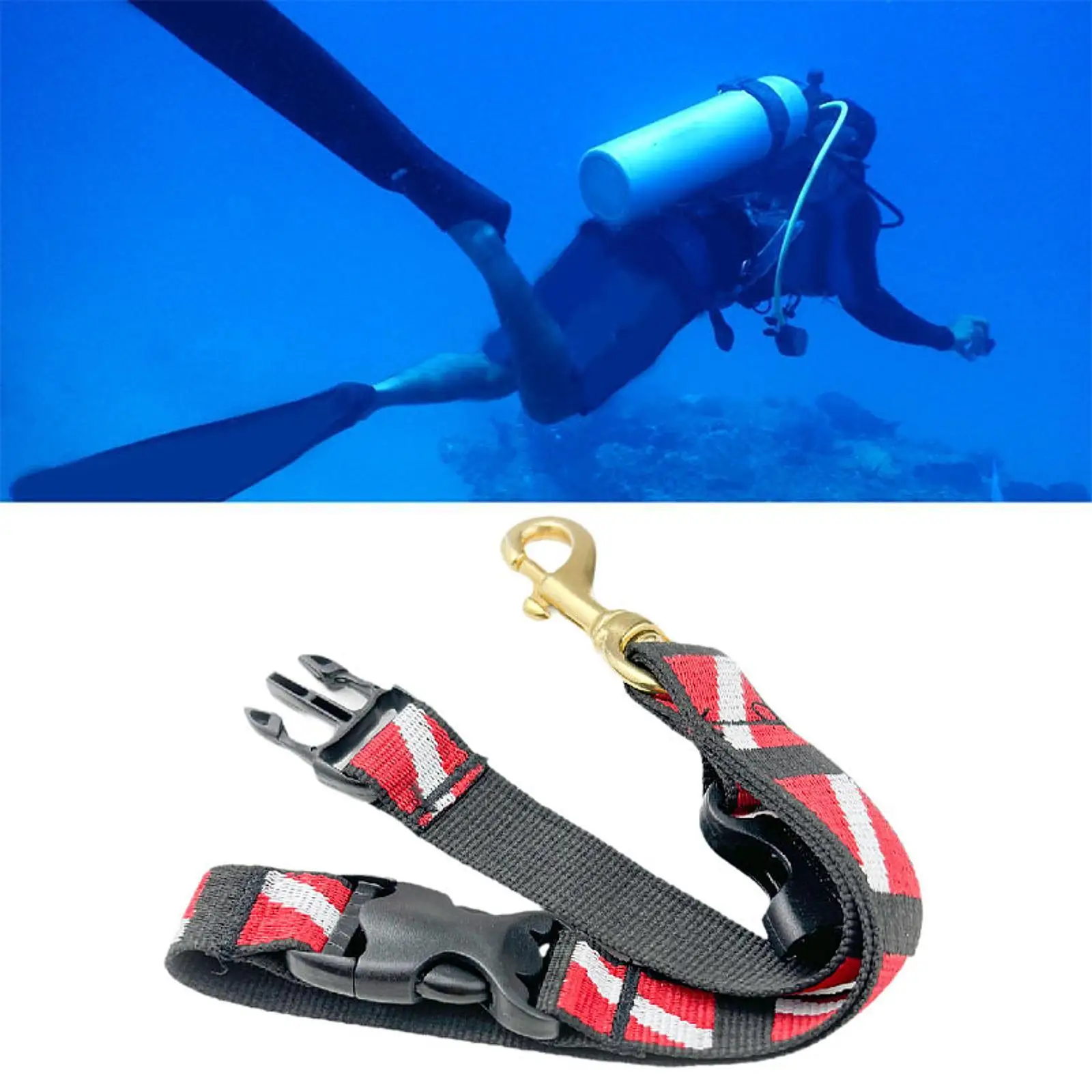 Scuba Fin & Mask Holder Strap with Clip Hook Scuba BC Fin Holder & Mask Clip Scuba Diving Storage Strap Diving Accessory