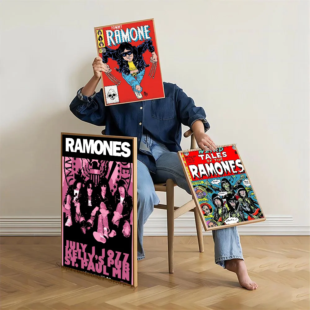 Rock Band Ramones Poster Stickers Living Room Bedroom Entrance Cafe Wall Art Decoration Painting Decor