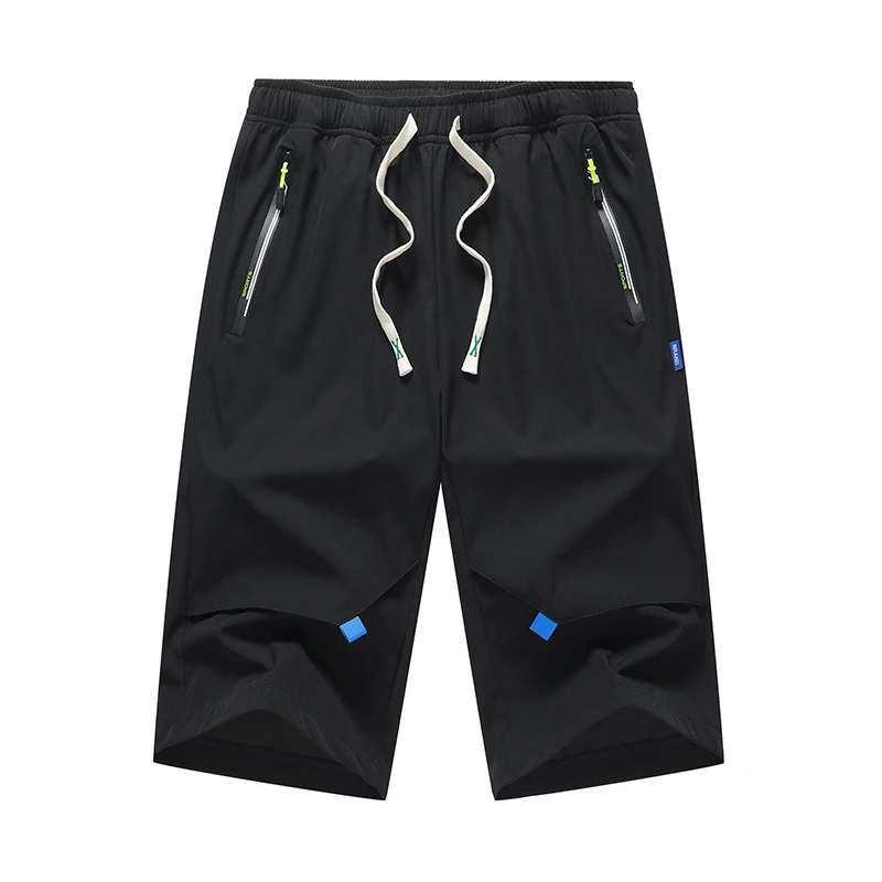 Solid Color High Waisted Men's Clothing Elastic Pockets Casual Summer Streetwear Sweatpants Cargo High Street Casual Shorts