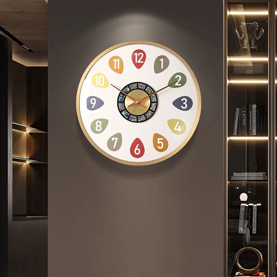

Home Wall Clock Decoration Living Room Gift Round Wall Clock Pieces Classic Number Needles Modern Colorful Wandklok Home Decor