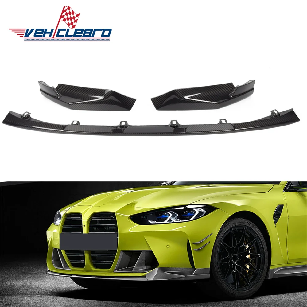 

Vehiclebro for BMW M3 G80 G82 G83 M4 Prepreg Dry Carbon MP Style Front Lip Side Splitter 3pcs