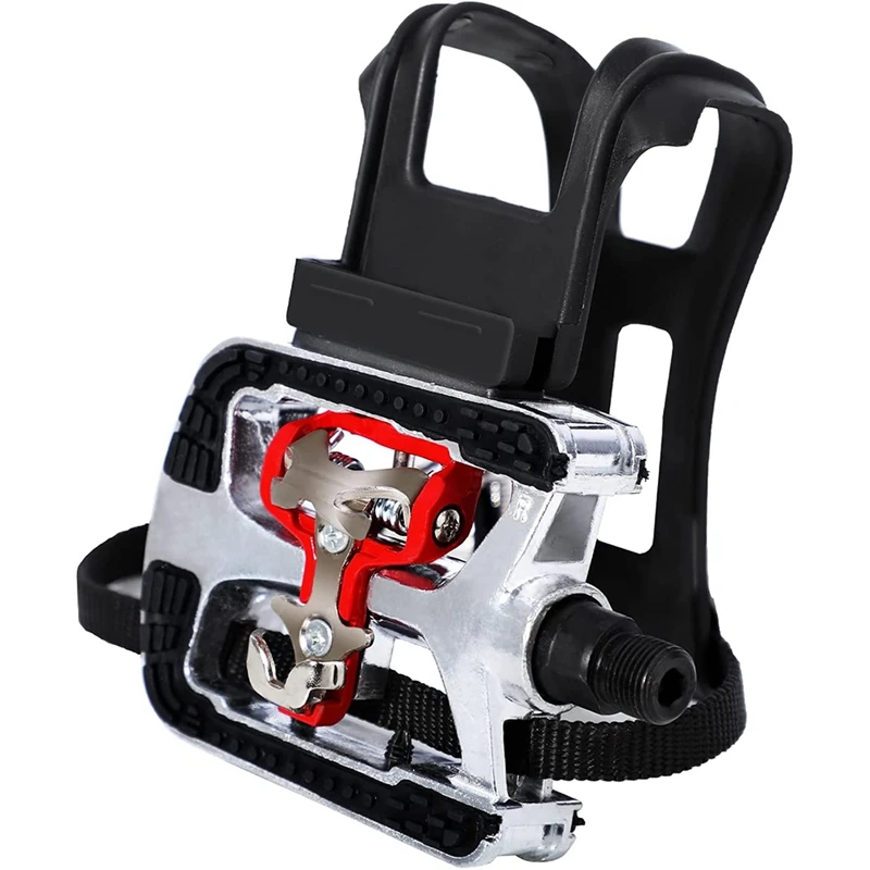 

For SPD Pedals, Cleats With Toe Cages, Clips And Straps For Spin Bike, Indoor Exercise Bikes With Axles