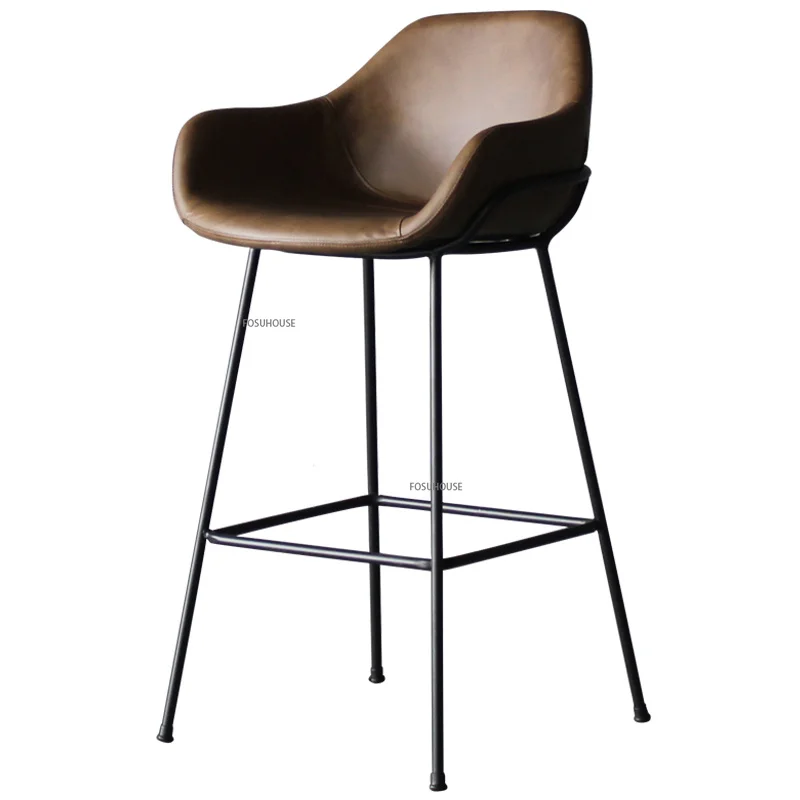 Bar chairs Nordic Iron Bar Chair Dining Light Luxury Creative Cafe Counter Barstool Kitchen Furniture HY50DC