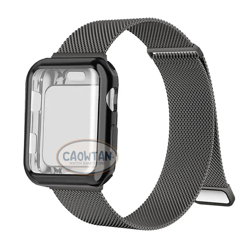 Sleek Milanese Apple Watch Band with TPU Screen Protection
