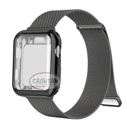 Sleek Milanese Apple Watch Band with TPU Screen Protection - 49mm- ultra 2 1 (Black)