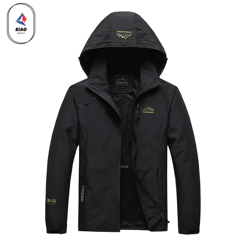 ​Men Waterproof Hiking Jacket Large Size Windproof Windbreaker Outdoor Camping Hunting Running Sports Coat Thermal Quick Dry​