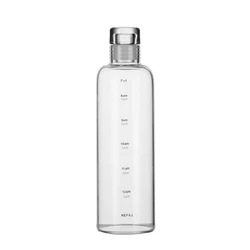 Transparent 500ml Leakproof Time Marker Water Bottle - Large Capacity Drinkware - 0.7L (Clear)