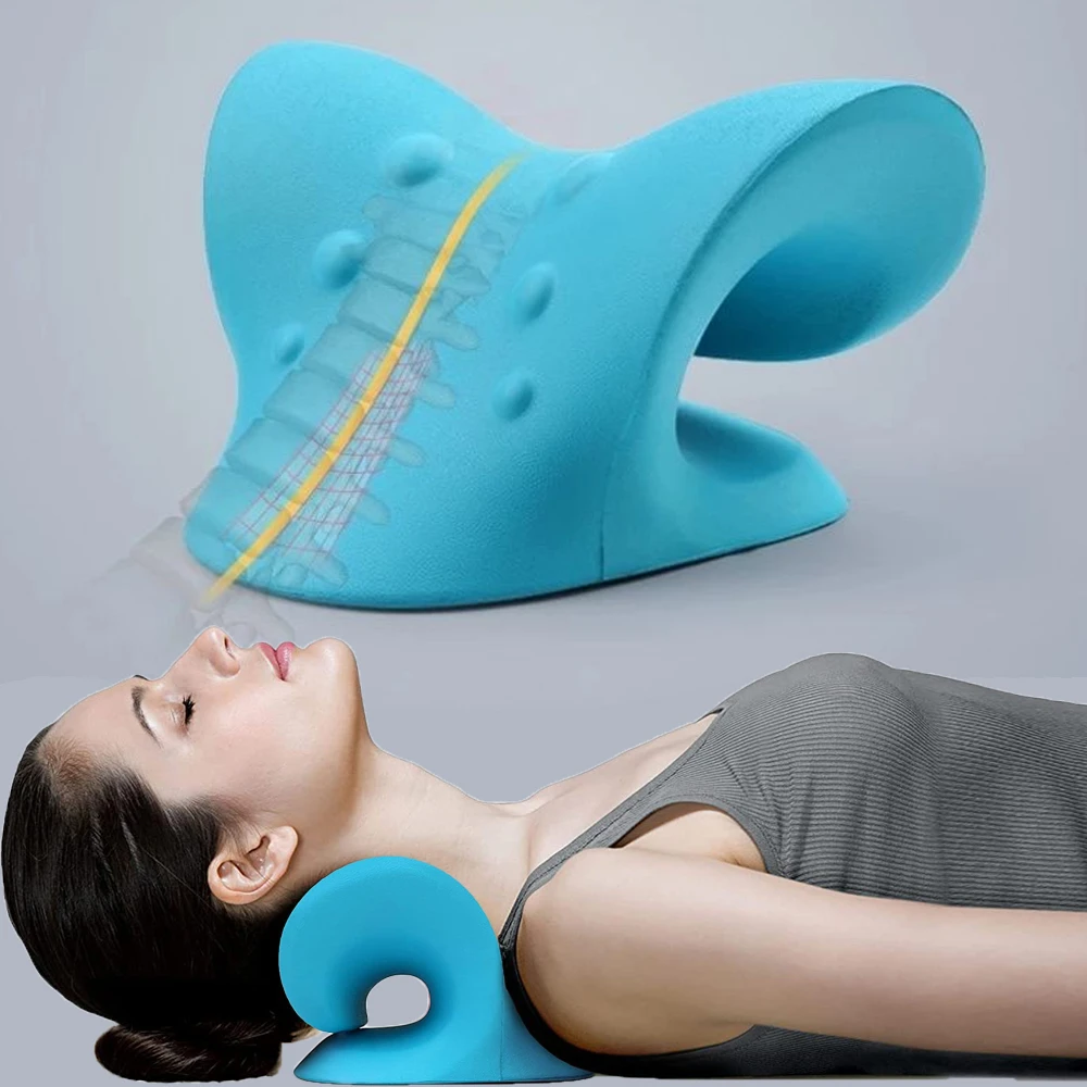 Neck And Shoulder Relaxer Pu Pain Relief Pillow Chiropractic Stretcher
