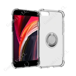 Original Shockproof Phone Case with Back Ring Holder Bracket for iPhone 13 (Ring Case Clear)