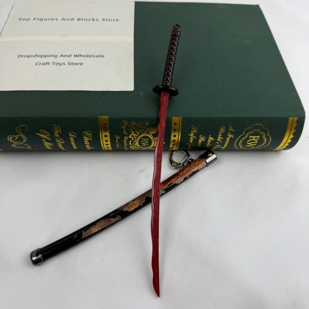 Elden Rivers of Blood Sword Replica Ring 23cm/9.05in Zinc Alloy Model With Spring Release Scabbard Rust-Proof Ideal For Fans