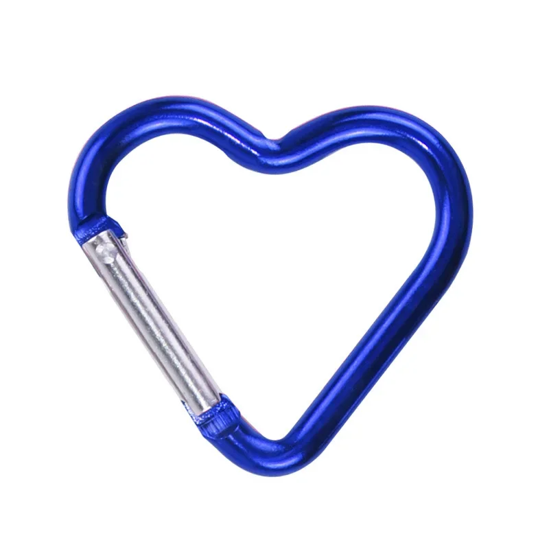 Climbing Carabiner 1pc Heart Shaped Outdoor Camping Bold Aluminum Alloy Locking Clasp Keychain Multi Survival Gear Travel Kit
