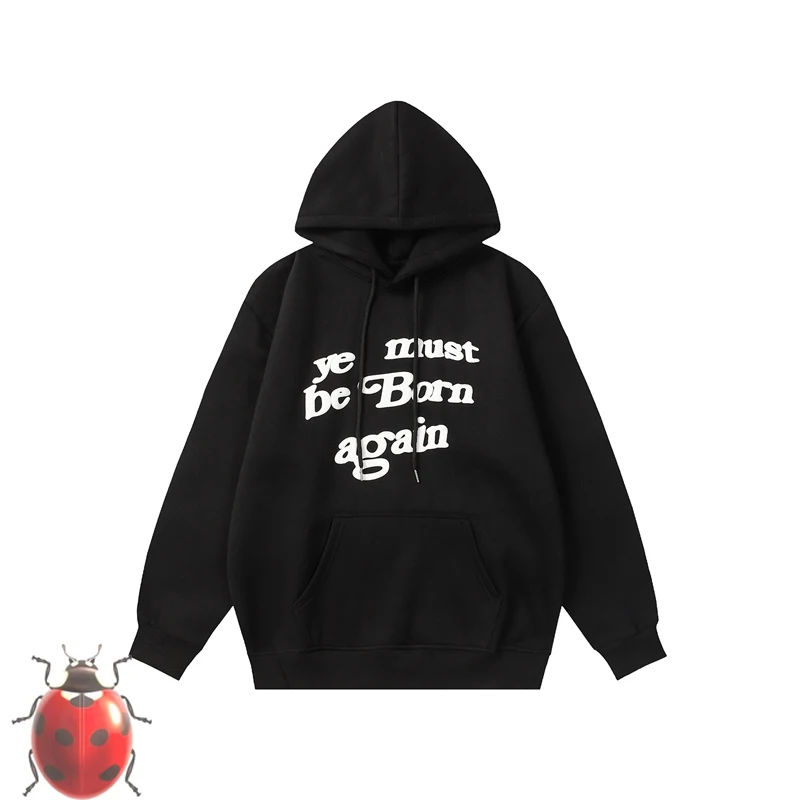 

Y2k Black Puff Logo Ye Must Be Born Again Season 6 Hoodies Men Women Kanye Fleece Drawstring Hooded Pullovers CPFM Sweatshirts