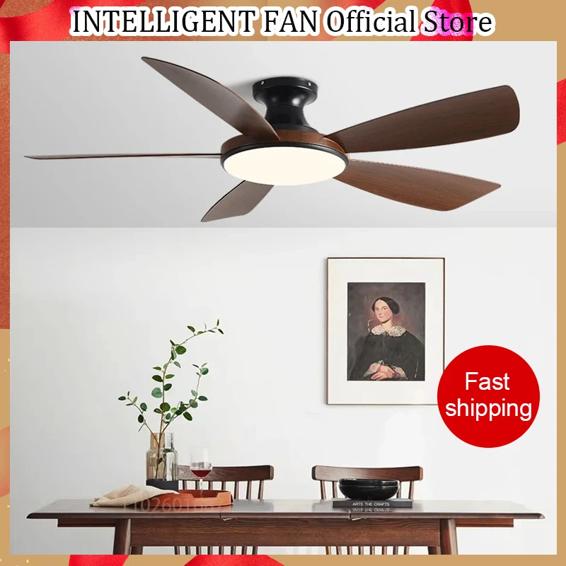 Ceiling fan led ceiling fan lights led fan light 56Inch Low Floor DC Remote Control Led Fan Lights 110V 220V