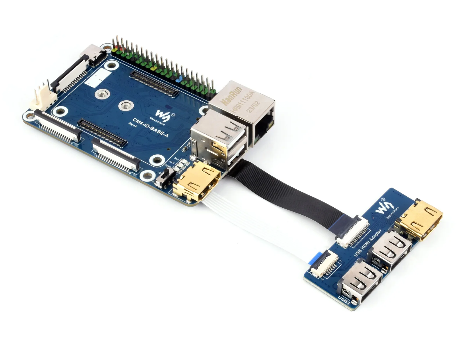 

Waveshare CM4-IO-BASE-A + USB HDMI адаптер, для компьютера Raspberry Pi 4