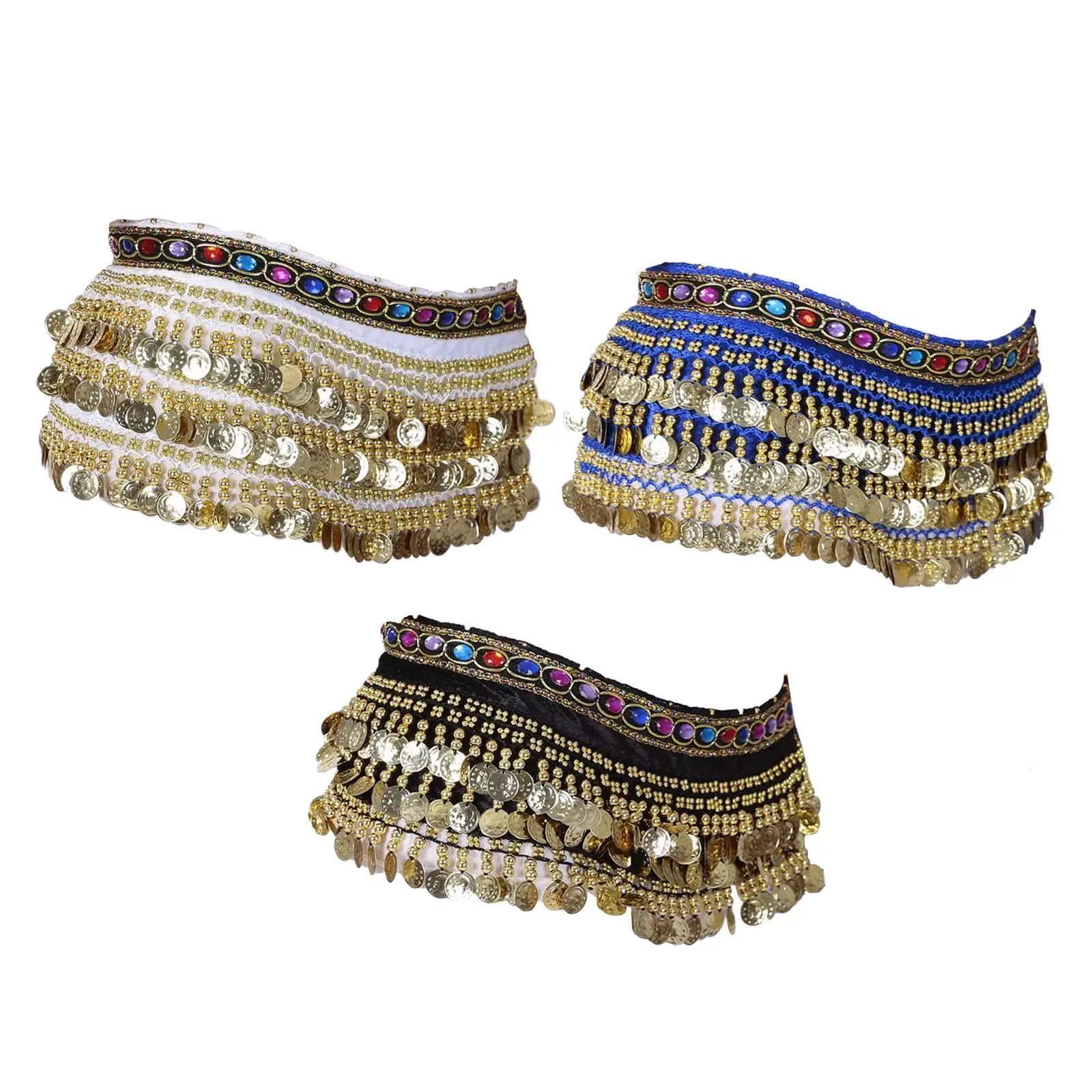 

Belly Dance Hip Scarf Wrap Shiny Costume Sequin Tassel Skirt Waist Chain for Club Dancer Carnival Stage Performance Women Girls