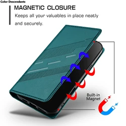 Magnetic Leather Wallet Flip Phone Case - Premium Protection and Style - Galaxy M30S (Dark green)