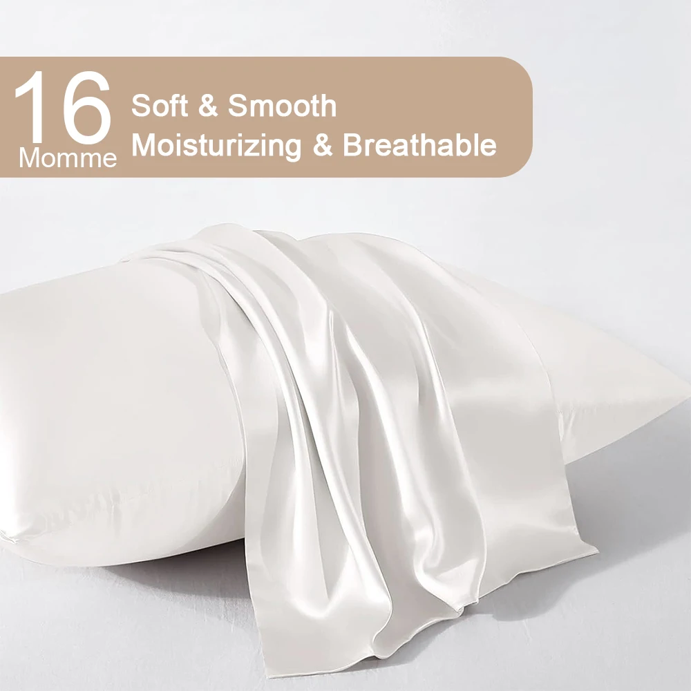 Luxurious 100% Pure Silk Pillowcase with Hidden Zipper - Soft & Breathable, Promotes Healthy Hair & Skin