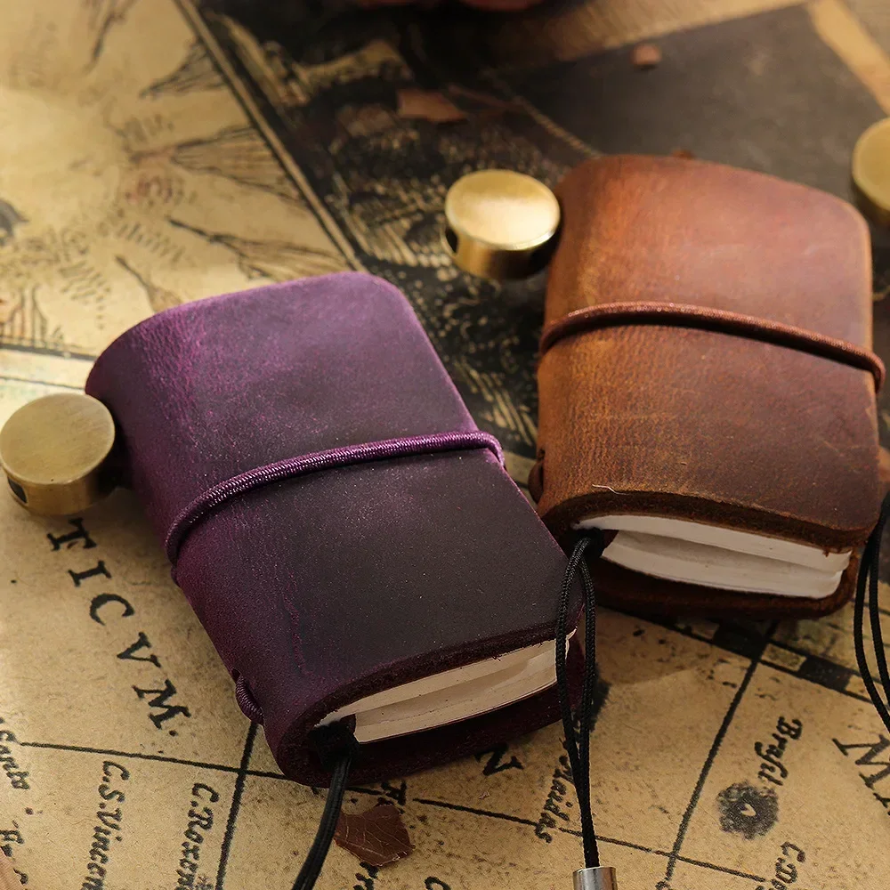 

1PC Mini Vintage Notebook Portable Travel Diary Journal Planner Schedule Handcrafted Note Leather Book Diary Hand Account Book