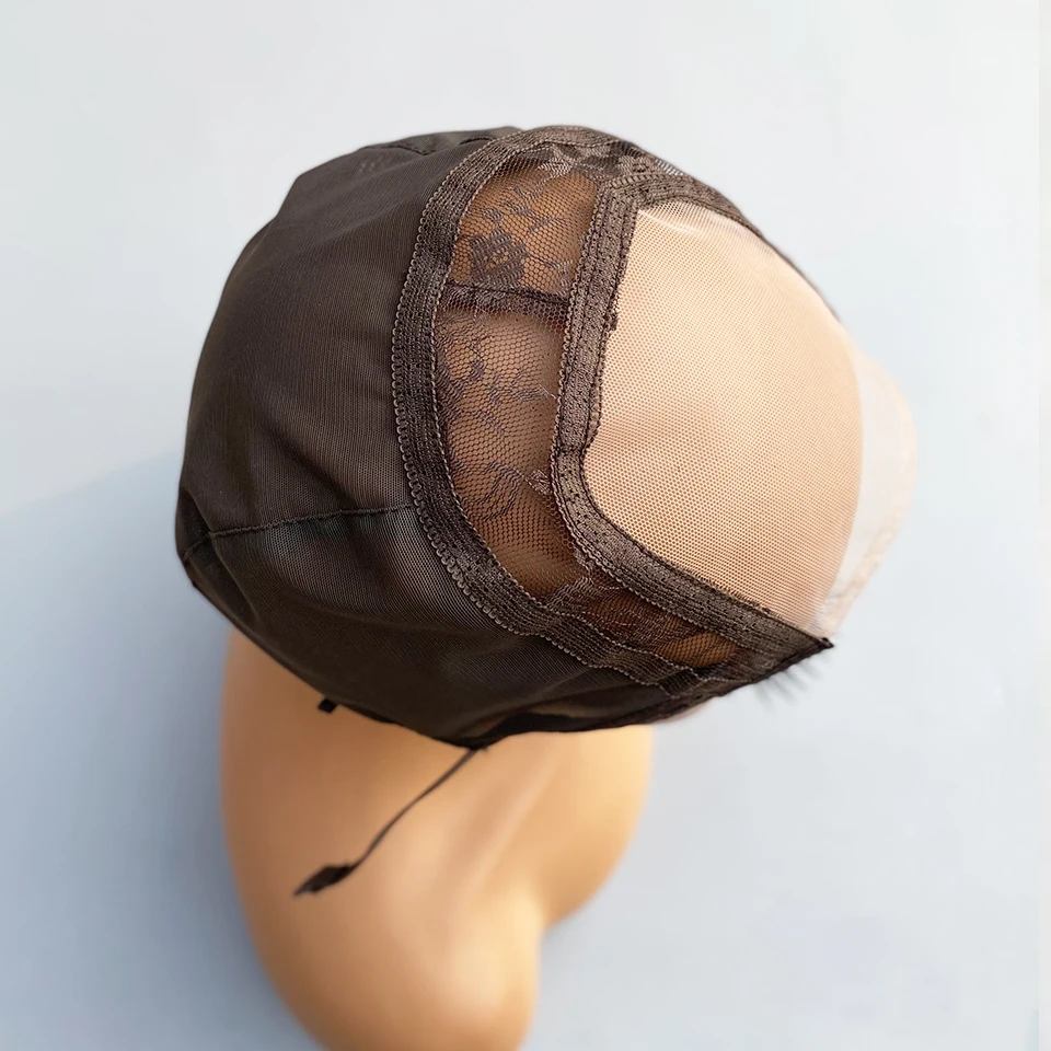 Taupe Adjustable & Breathable Mesh 4X4 U-Shaped Lace Wig Cap, Comfortable Fit, Ideal Hairdressing and Weaving Tools