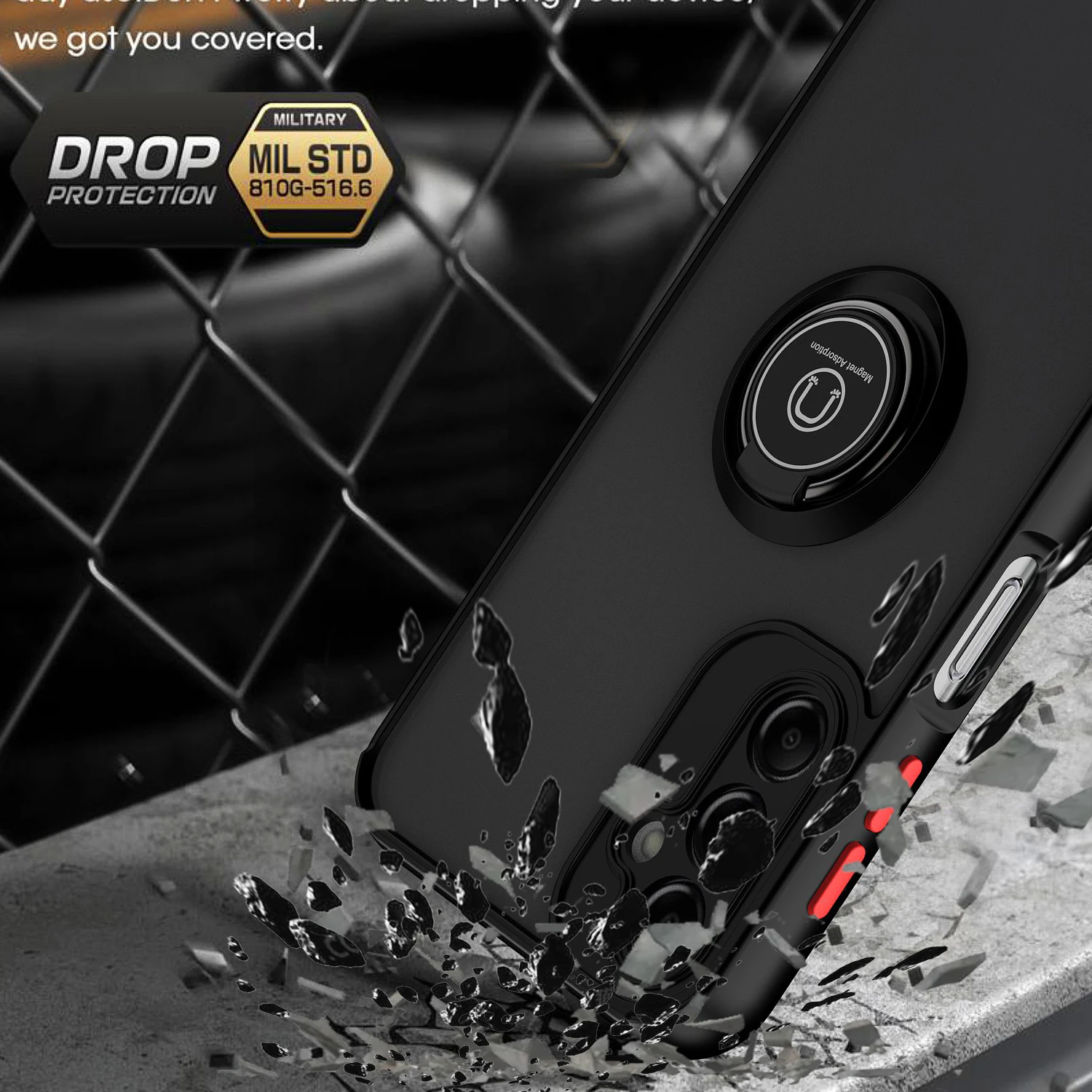 Durable Armor Case with Ring Stand Holder and Grip
