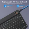 7/10inch Bluetooth Wireless Rechargeable Keyboard For Mobile Phones Tablet Russian Spanish French AZERT For Android ios Windows 4