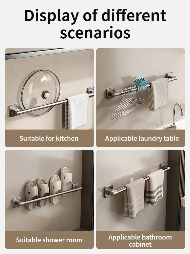 No Need To Drill Walls For Installation Bathroom Towel Bar/Hook/ Shelf Shelves/Shampoo Rack Storage Holder/Kitchen Rag Rack Bath