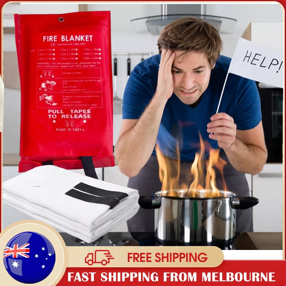 Fire Blanket 1m/1.5m For Home Kitchen Office Caravans Emergency Lightweight Fire Safety Equipment Protective Blanket For Kitchen