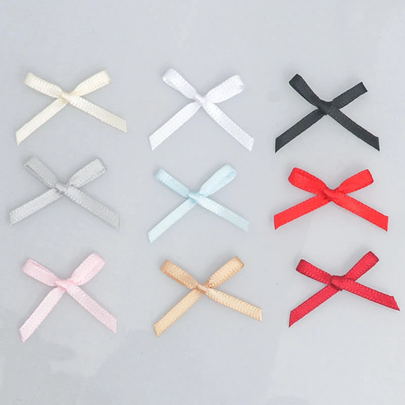 100pcs Ribbon Bows Small Size Satin Ribbon Bow Flower Craft Decoration Handwork DIY Party Decoration Tie Gift Packaging Supplies Ribbon Decoration Satin Ribbons Ribbon Supplies Satin Ribbon