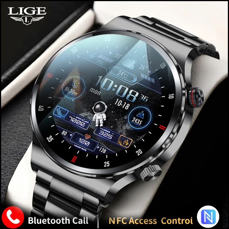 LIGE 2022 New NFC Bluetooth Calling Smart Watch Men Sports Fitness Tracking Smart Watch Heart Rate - LIGE 2022 New NFC Bluetooth Calling Smart Watch Men Sports Fitness Tracking Smart Watch Heart Rate Smart Watch for Android ios