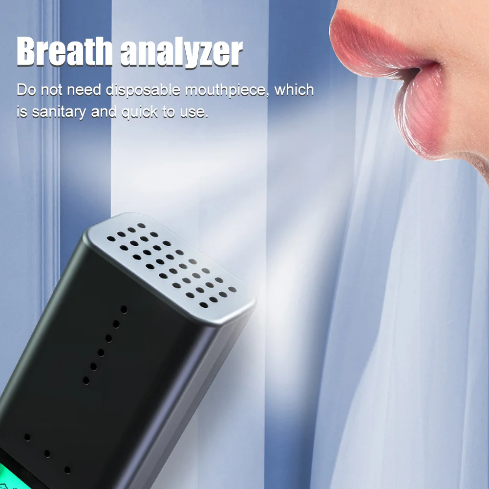 

Professional Automatic Alcohol Tester Breath Tester LED Display Portable USB Rechargeable Breathalyzer Alcohol Test Tools