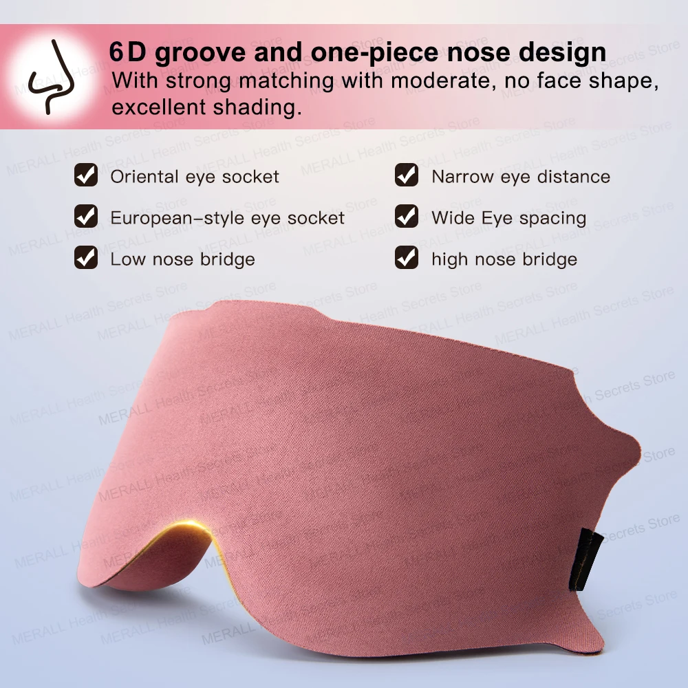 3D Sleep Mask Blindfold Sleeping Aid Soft Memory Foam Eye Mask Block Out Light Pressure Sensation Rest Relax Aid Adjustable Mask