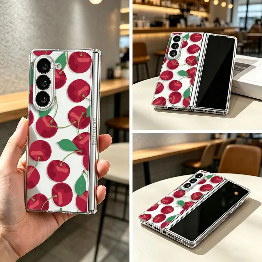Cherry Print Back Phone Cover Case