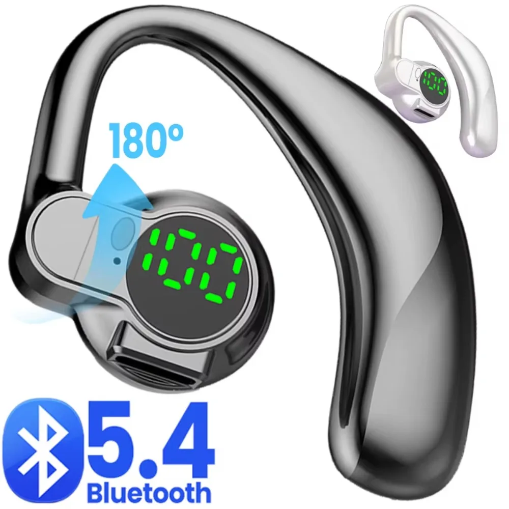 180° Rotatable Bluetooth 5.4 Wireless Headphones Waterproof With Microphone Noise Canceling Headset Digital Display 3