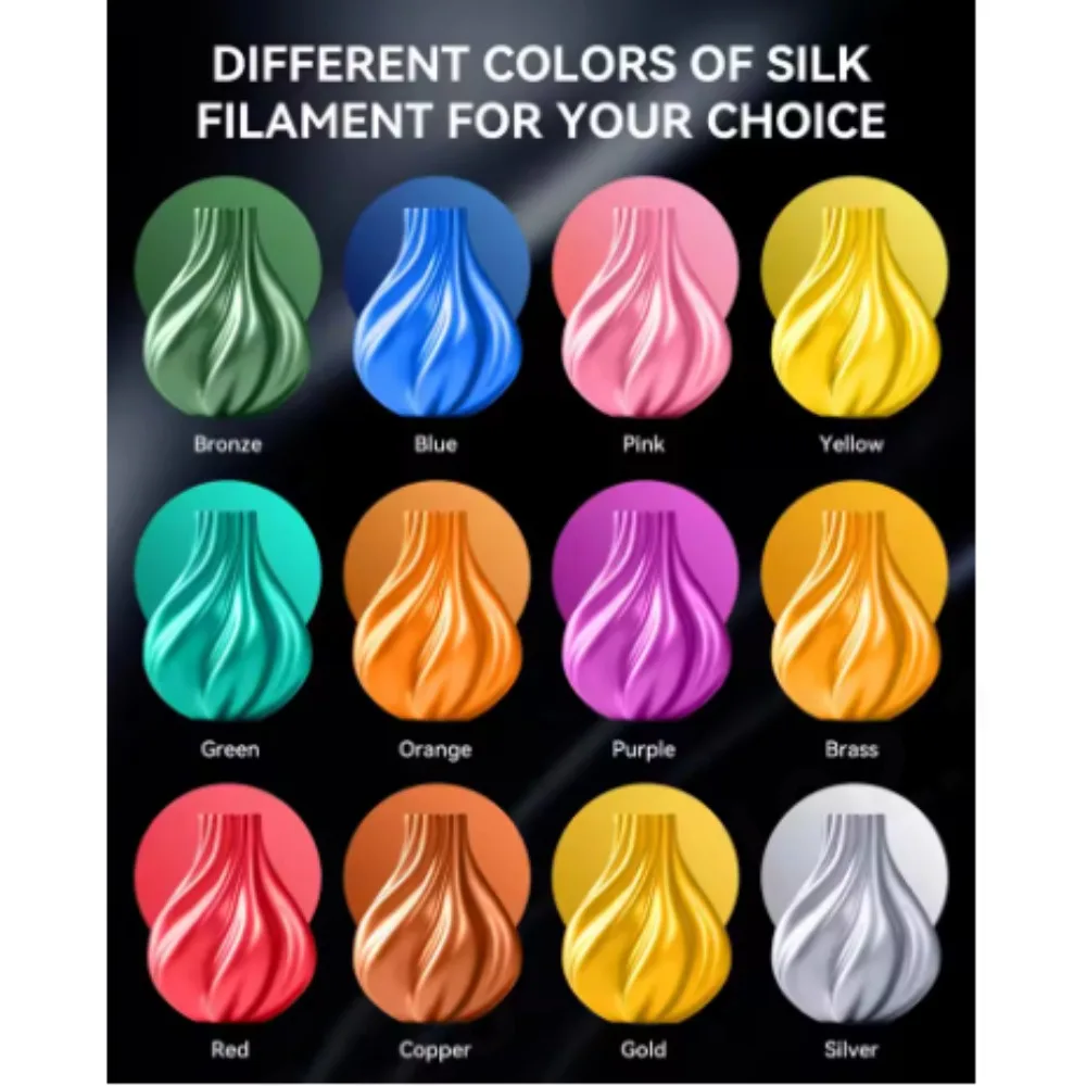 SUNLU 실크 PLA 필라멘트 1.75mm ±0.02mm 1KG 부드럽고 광택 있는 질감, 높은 인성, FDM 3D 프린터용 PLA Plus보다 우수함