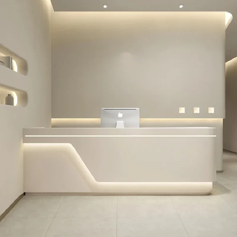 Office Mobile Store Reception Desks Modern Podium Beauty Salon Luxury Front Desk White Reception Furniture