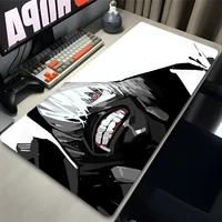 Mouse Pad Office PC Gaming Accessories Keyboard Rug Laptop Kaneki Ken Black And White Mousepad Japan Anime Tokyo Ghoul Desk Mat 1
