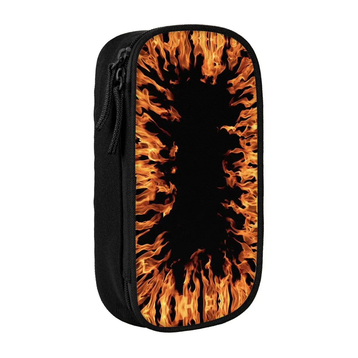 Custom Red Fire Burning Flames Pencil Case for Girl Boy Big Capacity ...