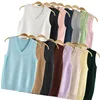 2024 Adult Girls Secondary School Uniform Sweater Vest Female Waistcoat Sleeveless Cosplay Anime Knitting Coat 1