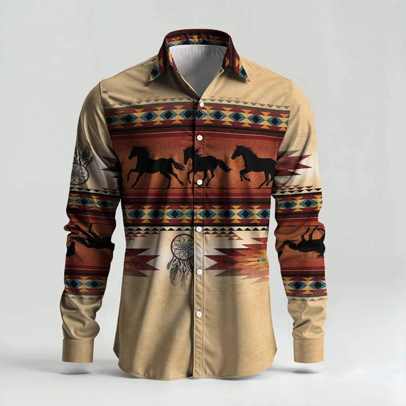 2025 Spring/Summer Fashion Men's Set Printed Simple Long Sleeve Suit Slim Fit Breathable Cotton Blended Casual Wear Resistant Fa_voghion.com