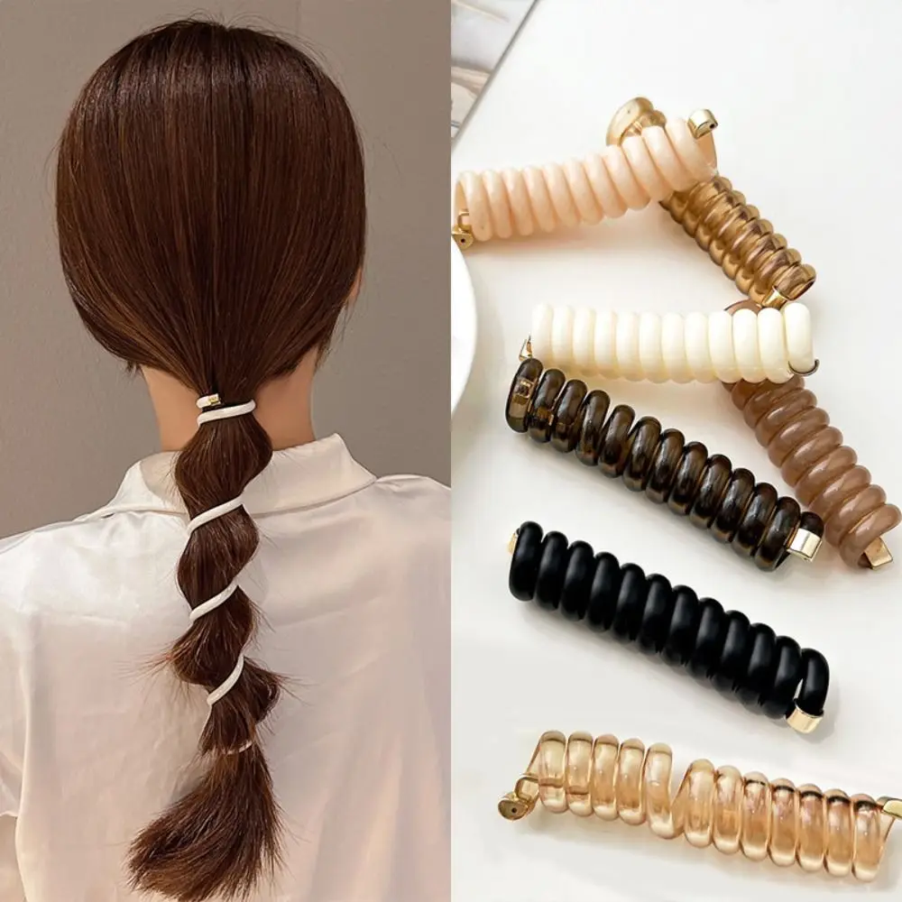 Women's Spiral Hair Tie - Rubber Curly Ponytail Holder & Accessory