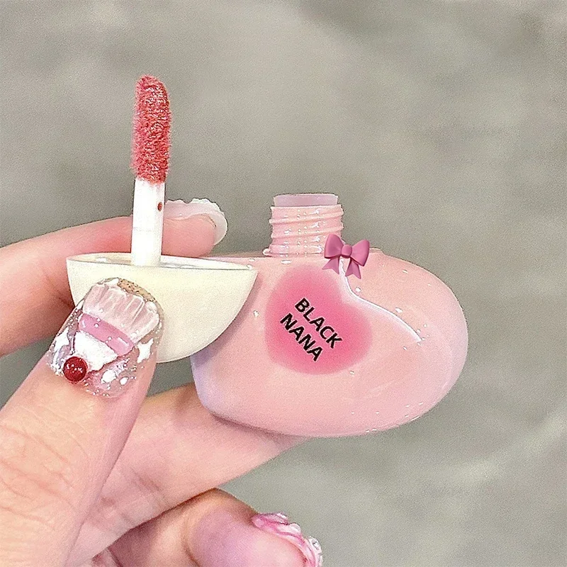 Watery Lip Gloss Heart Shape Moisturizing Lipstick Plumper Mirror