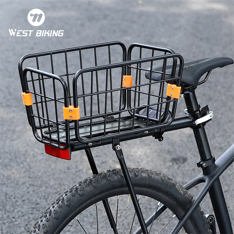 Bike Basket Rear Rear Bike Rack With Basket, 165 Lb Load Bike Rear
