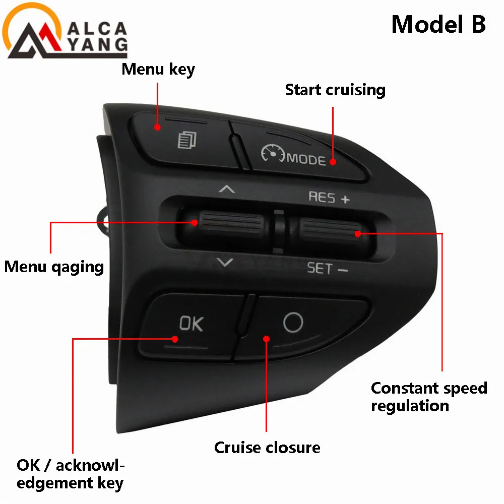 Steering Wheel Button For KIA K2 RIO 2017 2018 2019 2020 2021 RIO X LINE Buttons Bluetooth Phone Cruise Control Volume . - Image 5