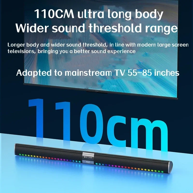 LED 컬러 라이트 블루투스 스피커, 에코 월 사운드, 무선 TV 홈 시어터 서브우퍼 사운드 시스템, 피크 350W