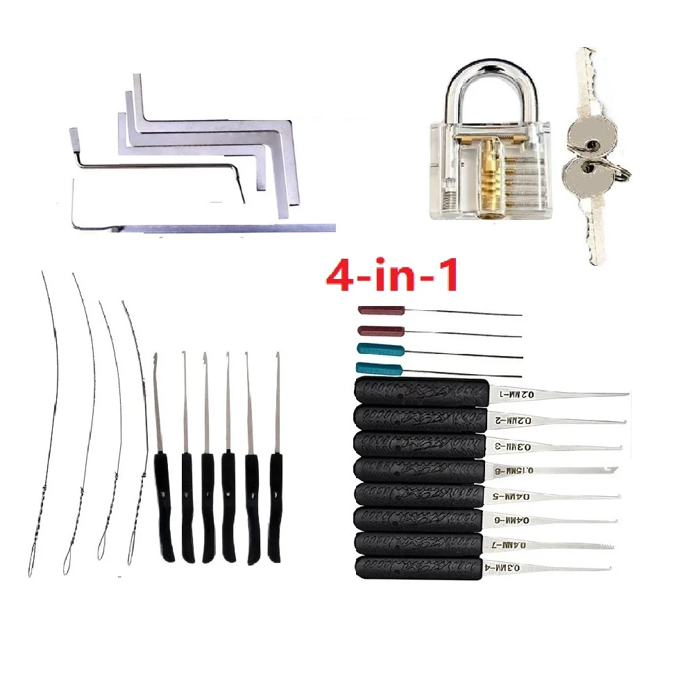 

4Pcs/set Lock Pick Tools Unlocking Set Key Extractor Practice Lock DIY tool
