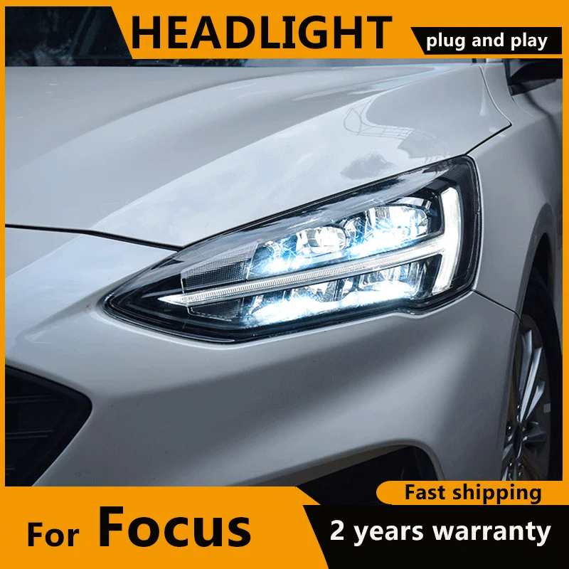 Phares avant LED Ford Focus MK3 Facelift 15-18 avec clignotant dynamique  noir